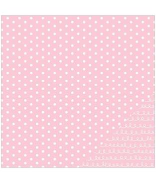 Cartoncino double face, rosa chiaro a pois 30 x 30 cm