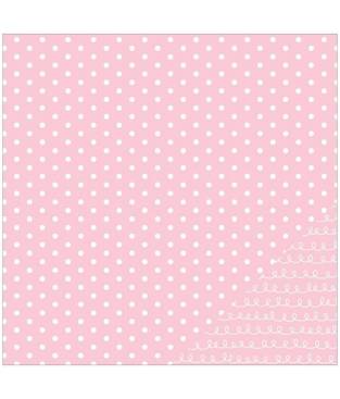 Cartoncino double face, rosa chiaro a pois 30 x 30 cm