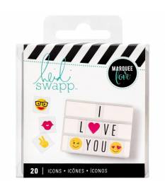 American Crafts Heidi Swapp Lightbox Icon Inserts Emoji 20 Piece