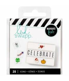 American Crafts Heidi Swapp Lightbox Icon Inserts Holiday 20 Piece