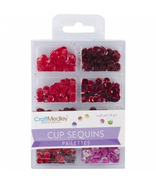 Lustrini Cup Sequins, Rouge