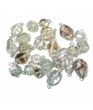 Perle in vetro Cristallo di Rocca con filo in argento, da 12 a 25 mm