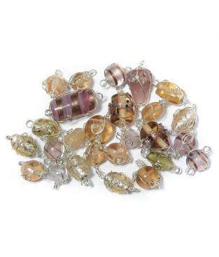 Perle in vetro Rosato con filo in argento, da 12 a 25 mm
