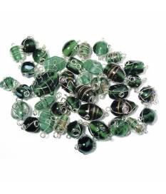 Perle in vetro Smeraldo con filo in argento, da 12 a 25 mm