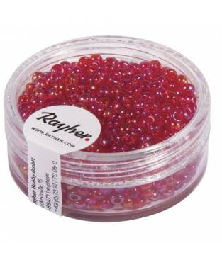 Perline in vetro rosso trasparente da 2,6 mm