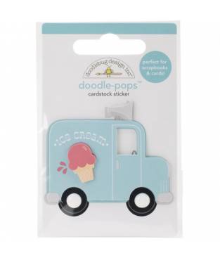 Sticker Ice Cream Truck 3D, Doodlebug Doodle-Pops, 6x9 cm