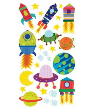 Stickers Sticko Classic, Solar System and Rocket Ship